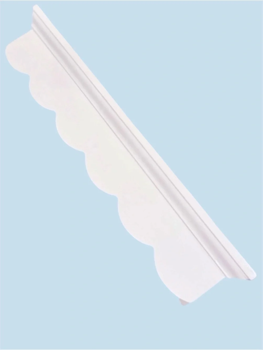 SHABBY CHIC White Wooden Scalloped Floating Shelf - 18” Long
